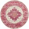 Homeroots 8 ft. Round Ivory & Fuchsia Distressed Area Rug 385327 - alternate 4